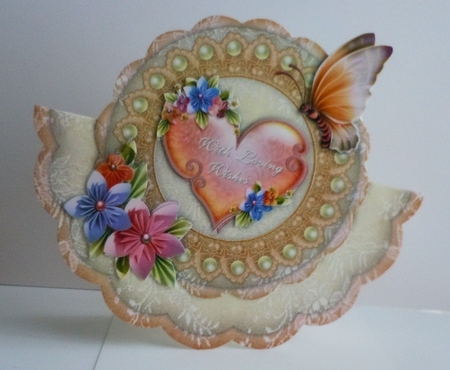 Peaches and Cream Wobble Card by Sharon Wilson
