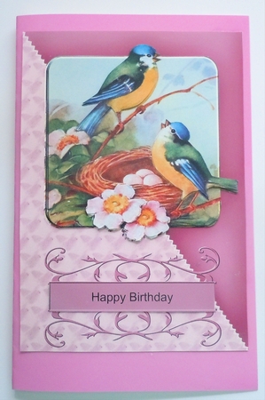Birdsong Mauve Diagonal Card Topper by Sharon Wilson