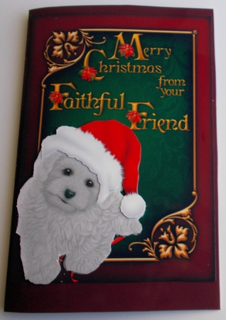 Merry Christmas from the Dog - Poodle Pup by Sharon Wilson