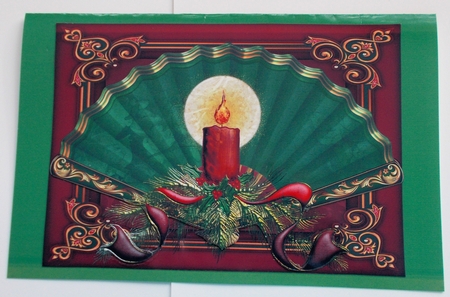 Christmas Candle & Fan by Sharon Wilson