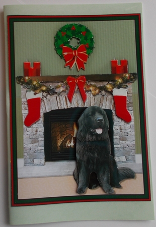 Newfoundland Christmas Fireplace 3D Decoupage by Sharon Wilson