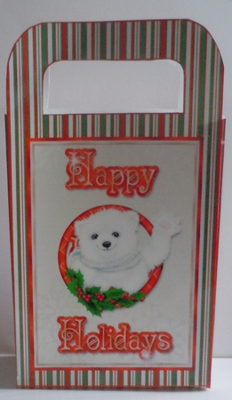 Christmas Bear Large Gift Bag by Sharon Wilson