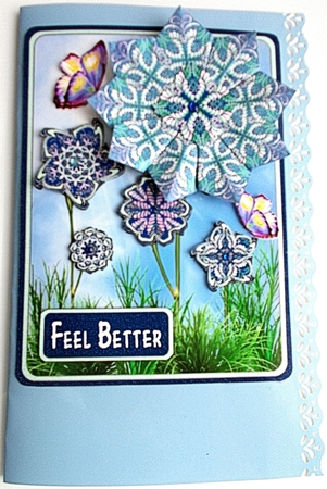 Feel Better Floral & Tea Bag Tiles by Sharon Wilson