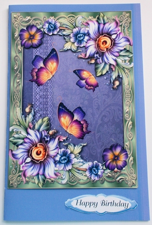 Fancy Flowers & Flutters on a Satin Frame by Sharon Wilson