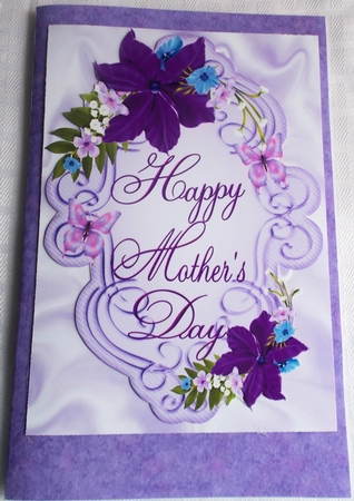 Purple Flowers and Butterflies for Mothers Day A4 by Sharon Wilson