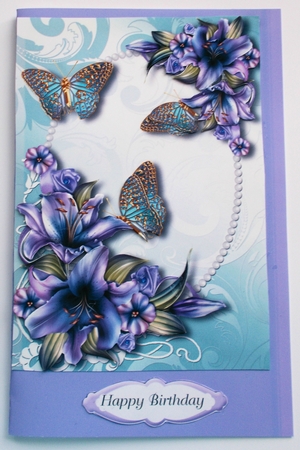 Gilded Butterflies & Purple Lilies by Sharon Wilson