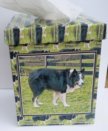 Border Collie Scene 3D Decoupage & Background by Sharon Wilson