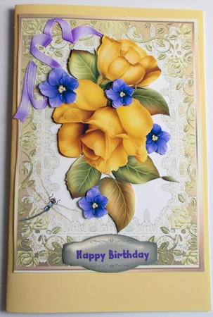 Lovely Yellow Rose on Gold by Sharon Wilson