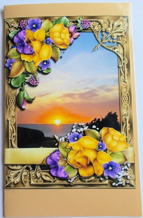 Yellow Roses Embellished Gold Frame by Sharon Wilson