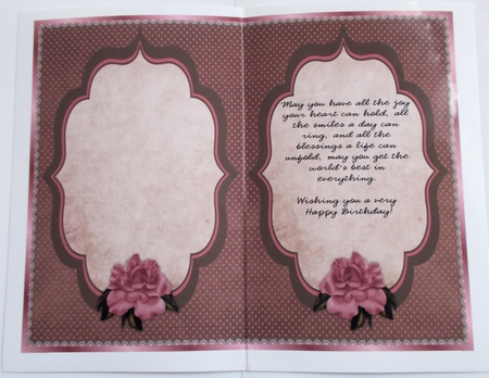 Vintage Rose Card Insert 1 by Sharon Wilson