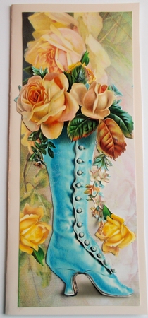 Vintage Boot with Roses Tall Dl by Sharon Wilson