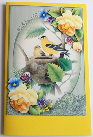 Gorgeous Goldfinch & Soft Yellow Roses by Sharon Wilson