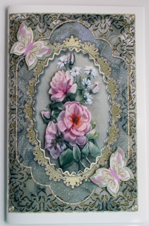 Fancy Blank Card Front with Butterflies 2 by Sharon Wilson