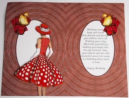 Lady in Red with Roses Insert by Sharon Wilson
