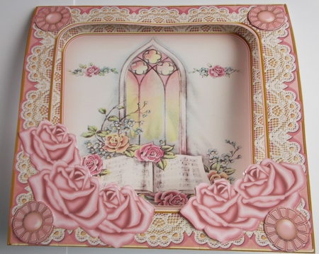 Pink Glory Window 7inch Vintage Tent Card Mini Kit by Sharon Wilson