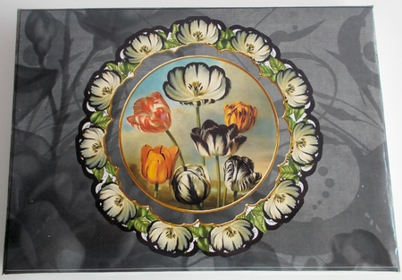 Black Tulips Doily 7x5in Presentation Box m Kit by Sharon Wilson
