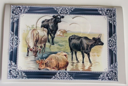 Farm Cows Scalloped Pyramid by Sharon Wilson