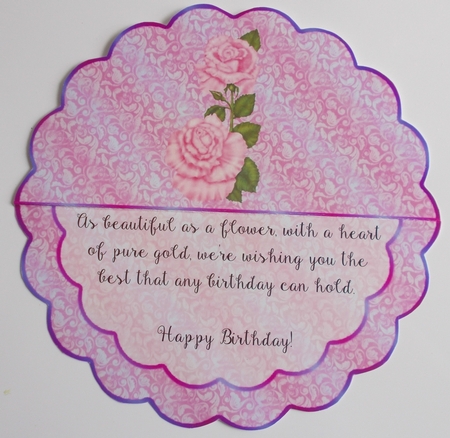 Over the Edge Rocker Pink Roses and Purple Inser by Sharon Wilson