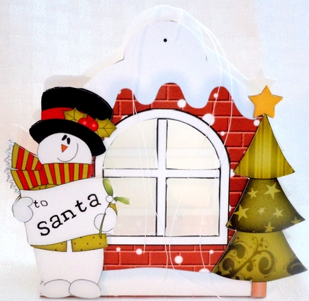 3D Snowman Xmas Window Treat Holder Christmas Decoration by Sharon Wilson