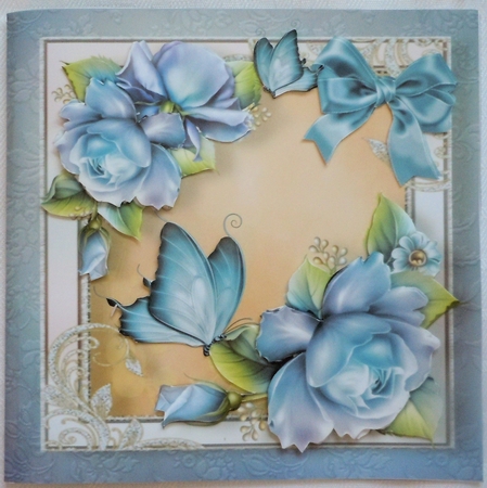 Beautiful Pale Blue Roses 8x8 Mini Kit by Sharon Wilson