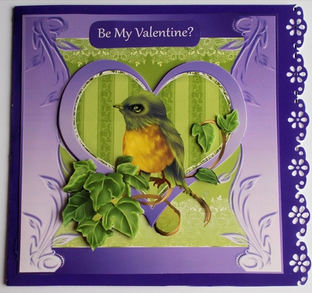 Little Green Love Bird Valentine's Greeting Card by Sharon Wilson