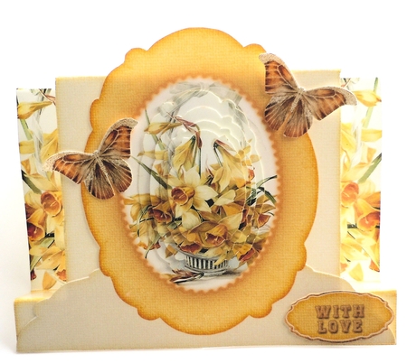 Stepper Card Yellow White Daffodils 217 by Sharon Wilson