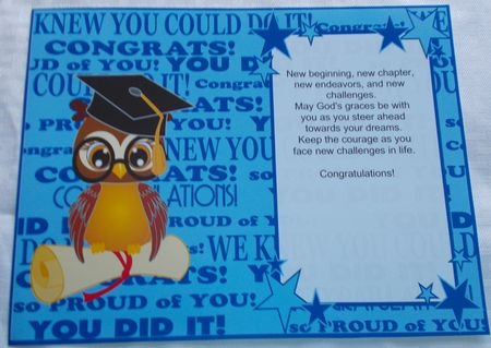Congratulations You Did It ! Insert by Sharon Wilson