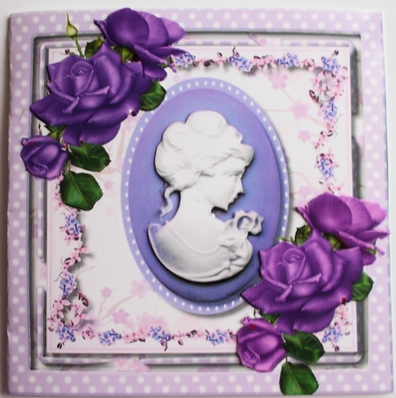 Lovely Cameo Lady in Lilac with Roses  by Sharon Wilson