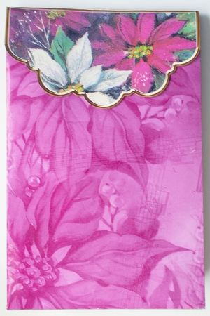 Cerise Poinsettia Gift Bag Mini Kit & Gift Card & Envelope by Sharon Wilson