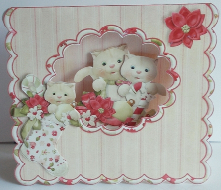 Purrfect Christmas Scalloped Tent Card Kit by Sharon Wilson