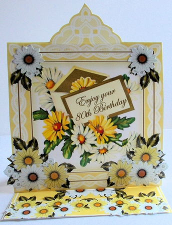 Daisy Happy 50th Lace Top Easel Card & Envelope Kit by Sharon Wilson