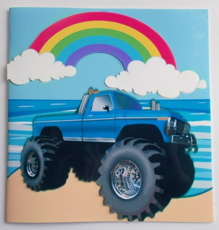 Blue Monster Truck on the Beach Born2ryd 8x8 by Sharon Wilson