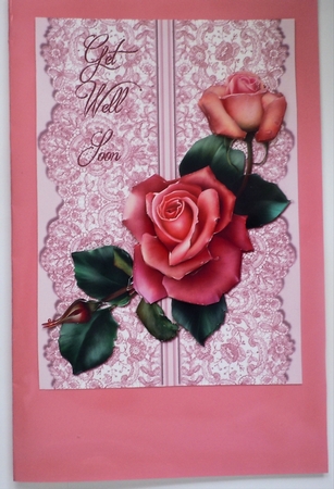 Roses on Lace - Pink on Pink - Get Well by Sharon Wilson