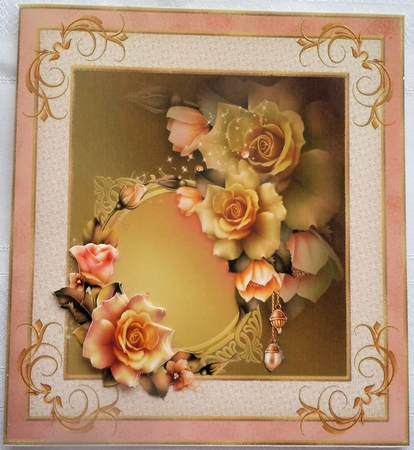 Fanciful English Roses Card Topper 2 by Sharon Wilson