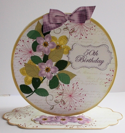 Lilac Fmk 50th Birthday Circle Easel Card Mini Kit by Sharon Wilson