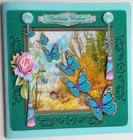 Blue Butterflies Quck Card by Sharon Wilson