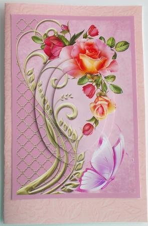 Roses and Swirls Oval Pyramid by Sharon Wilson