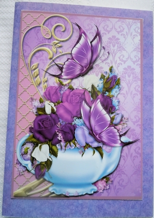 Teapot with Flowers A4 by Sharon Wilson
