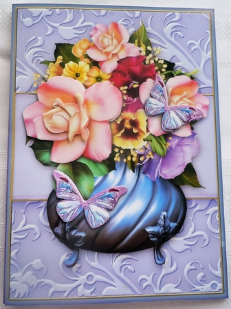 Pot of Flowers Lilac with Butterflies by Sharon Wilson