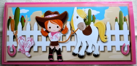 Large D.l Cowgirl at the Round-up  by Sharon Wilson
