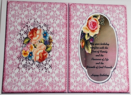 Rose Happy Birthday A5 Insert by Sharon Wilson