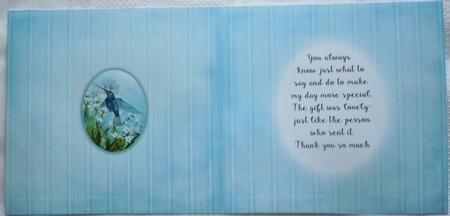 Square Bracket Blue Hummingbird Insert by Sharon Wilson