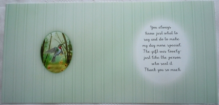 Square Bracket Green Hummingbird Insert Blank by Sharon Wilson