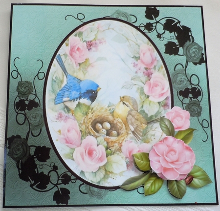 Vintage Birds & Roses Scene by Sharon Wilson