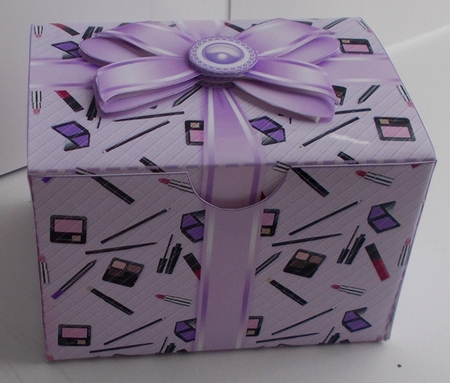 Gift Box Cosmetics Pattern with Bow Decoupage by Sharon Wilson