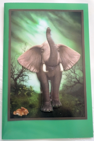 Elephant and Hare A4 by Sharon Wilson