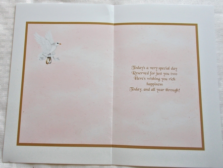 Insert to match golden wedding card cup661731_2306 with dove, wedding rings and verse by Sharon Wilson