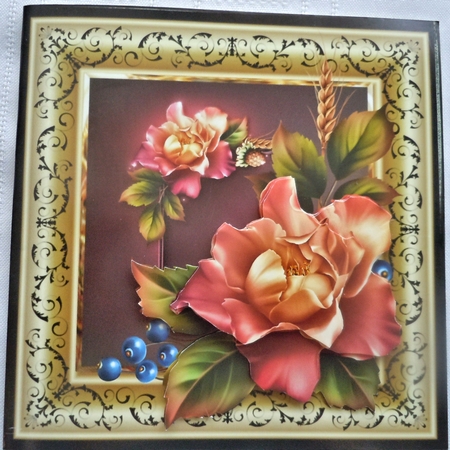 Autumn Rose 6x6 card by Sharon Wilson