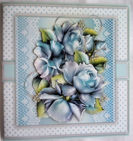 Beautiful Porceline Roses on a Lace Mat 5 by Sharon Wilson