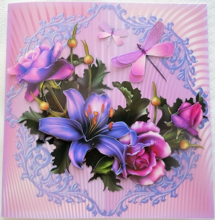 3 sheets Purple-icious floral CARD KIT by Sharon Wilson